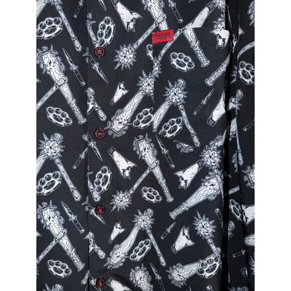 Dixxon Big Men's The Darkest Flannel Button Up Party Shirt Black & White Size 4X - Picture 5 of 8